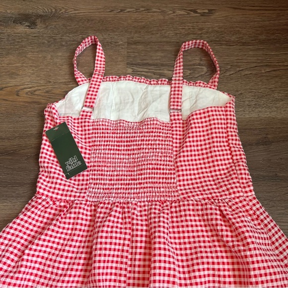 Women's Milkmaid MIDI a-Line Dress - Wild Fable™ Red Gingham XS - Picture 5 of 6